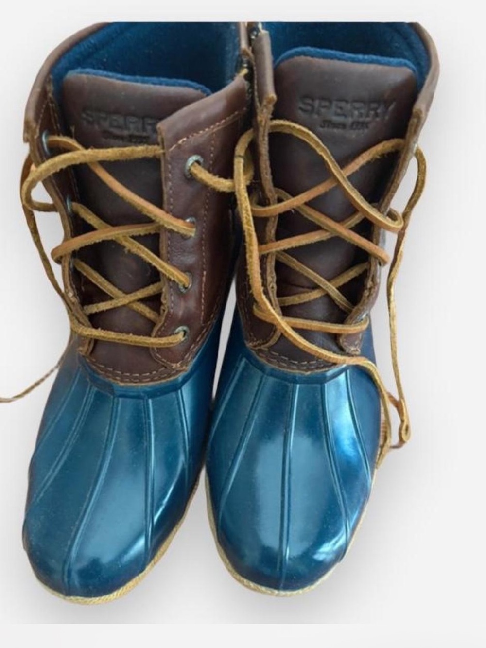 Sperry Women’s Dark Navy/Dark Teal & Brown Waterproof Duck Boots